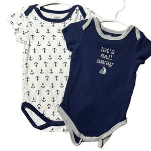 Lovable friends- Set of 2 baby boy onesies 3-6 months. NWOT.